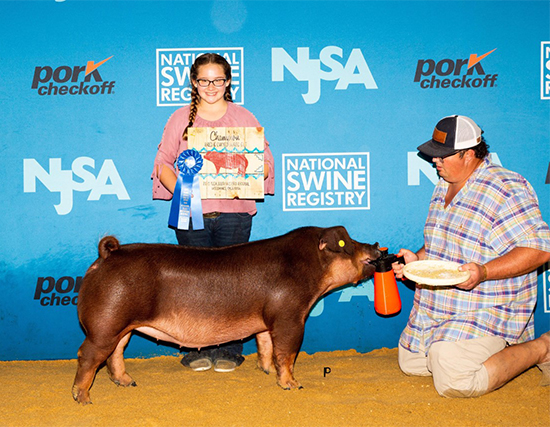 Gloria-Champ-BO-Duroc-Gilt-SW-Reg-NECESSARY-ROUGHNESS Crossroads Winners