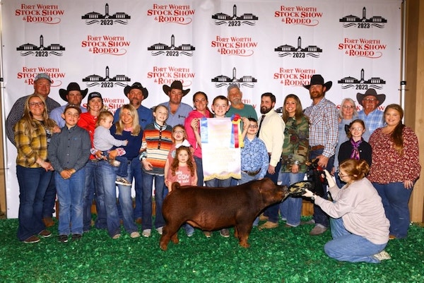 Reserve Supreme Overall Gilt & Champion Duroc 2023 Ft. Worth Stock Show