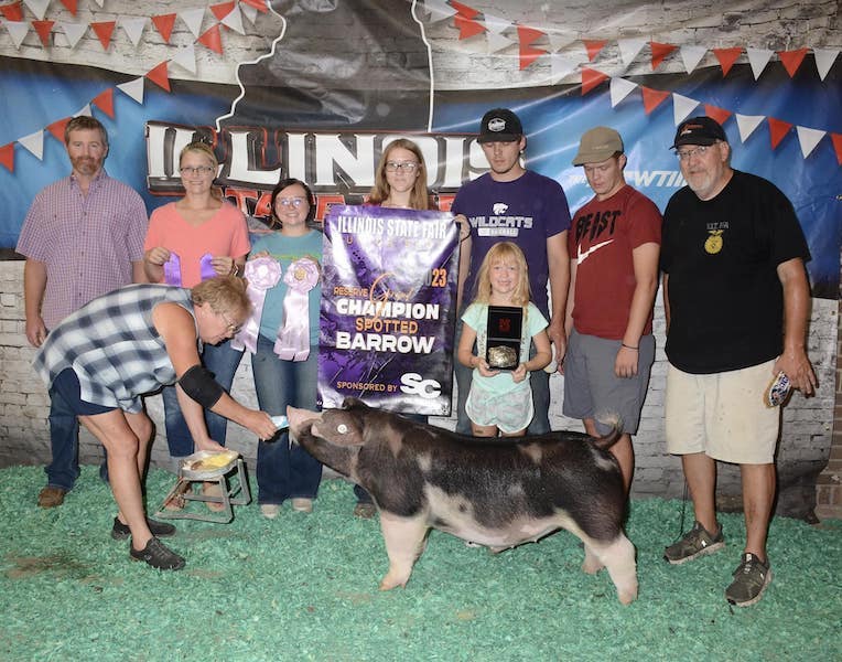5th Overall Barrow/ Champion Spot (Open) & Reserve Champion Spot Barrow (Junior) – 2023 Illinois State Fair Jr Show