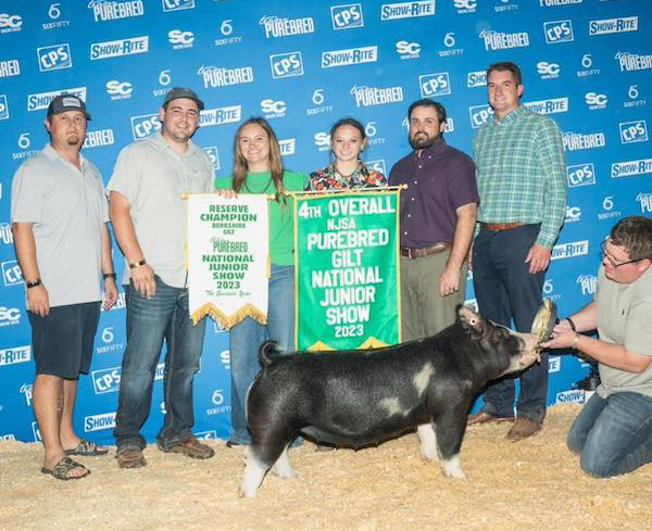 4th Overall NSR Gilt & Reserve Champion Berkshire – 2023 Team Purebred National Jr Show