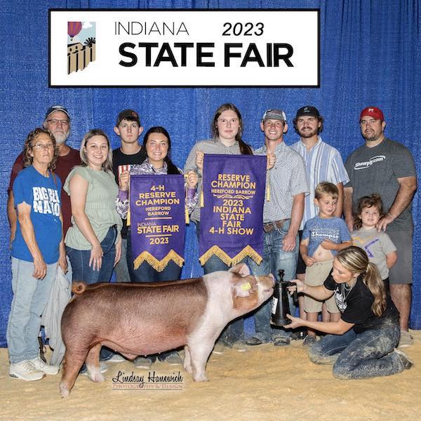 Reserve Champion Hereford Barrow – 2023 Indiana State Fair Jr Show