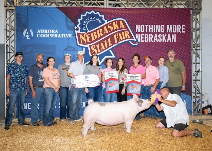 3rd Overall Gilt & Reserve Champion Light Crossbred – 2024 Nebraska State Fair Open Show