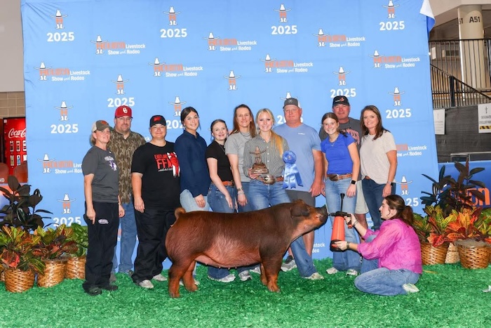 1st Place Duroc Gilt – 2025 Houston Livestock Show & Rodeo